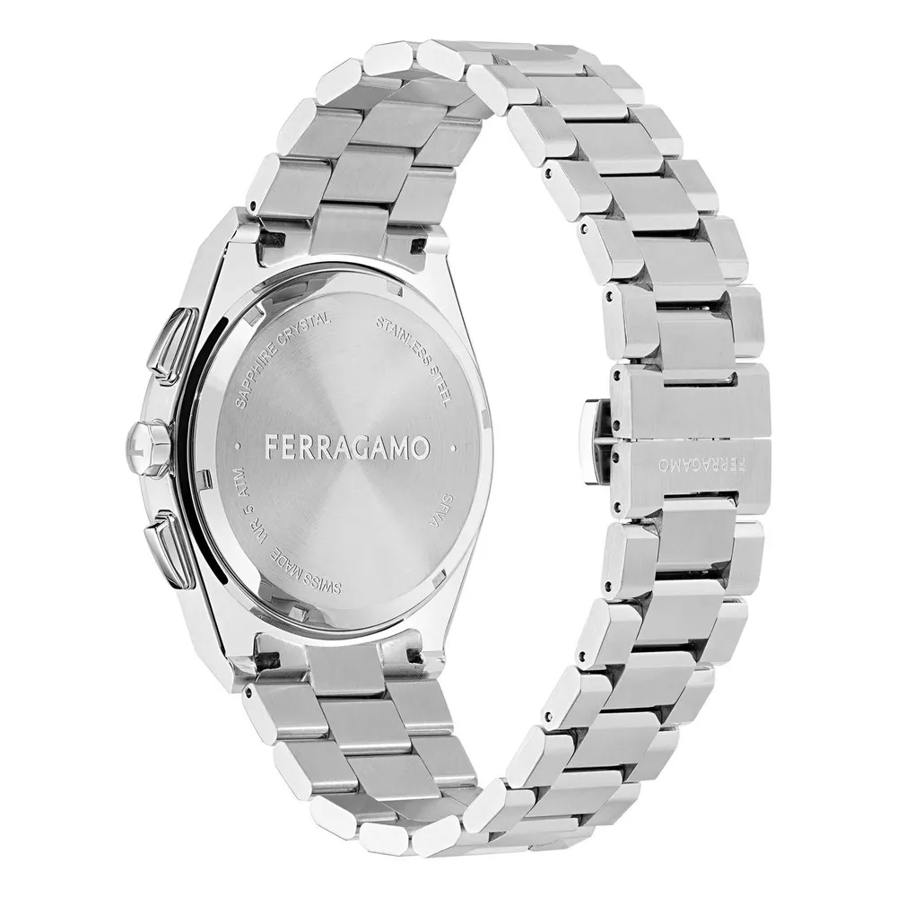 Ferragamo Men's Vega Quartz Analogue Watch in Blue/Silver, additional product view 2