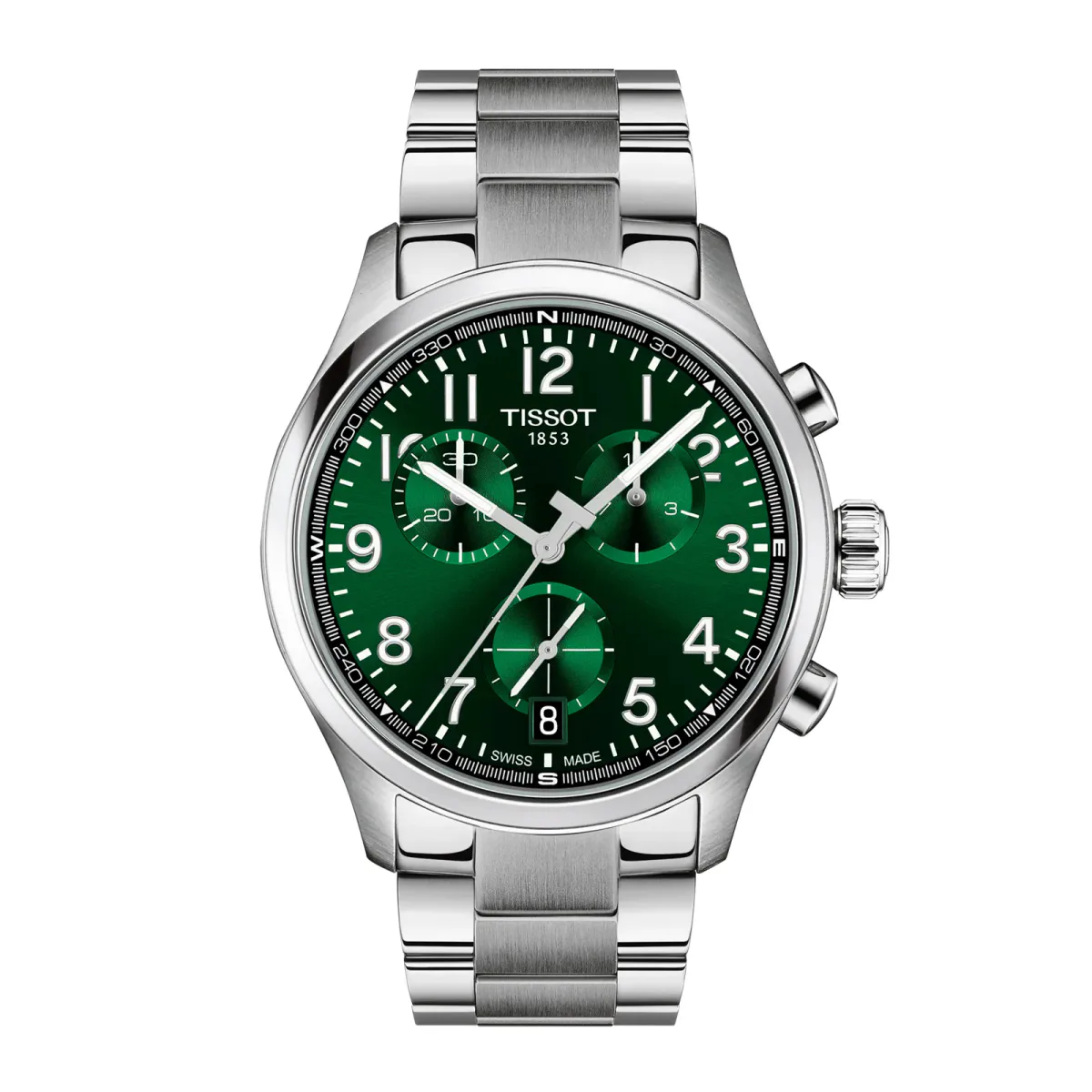 Tissot Chrono L 42mm Mens Watch Stainless Steel Green
