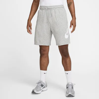 Nike Club Men's French Terry Alumni Shorts - Dark Grey Heather/Light Smoke Grey/White