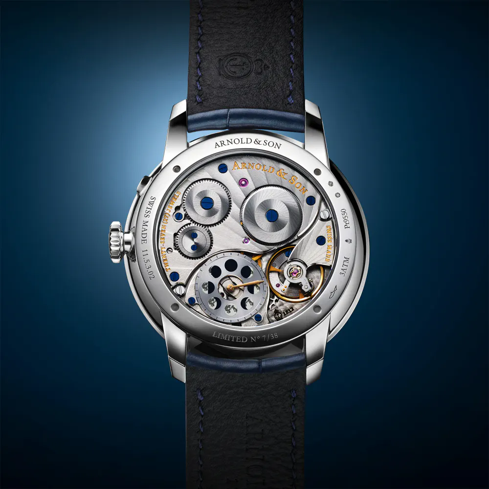 Arnold And Son Perpetual Moon 41.5mm Platinum Limited Edition Mens Watch Celestial Blue in Blue, additional product view 2