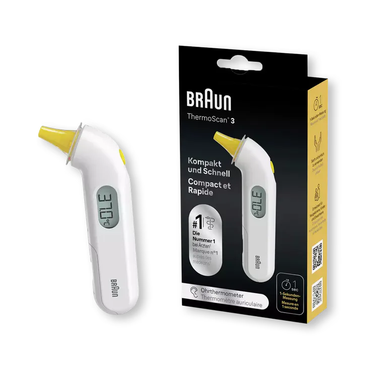 BRAUN Compact Thermoscan Ear Thermometer White IRT3030