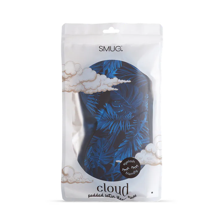 Smug Cloud Padded Satin Sleep Mask Palm Noir, additional product view 3