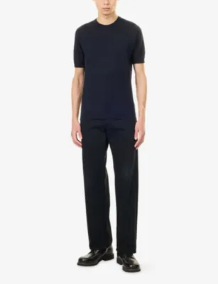 JOHN SMEDLEY Short-Sleeve Knitted Cotton T-Shirt detail 2