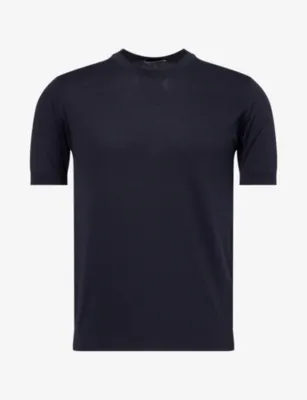 JOHN SMEDLEY Short-Sleeve Knitted Cotton T-Shirt