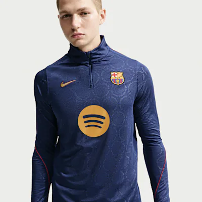Nike F.C. Barcelona Strike Third Men's Nike Dri-FIT Football Knit Drill Top - Loyal Blue/Loyal Blue/Gym Red/University Gold