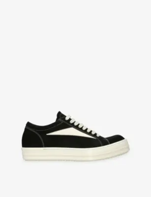 RICK OWENS Vintage Suede Trainers - EUR 42 / 8 UK MEN in BLACK – Mens | Trainers | Lace up trainers