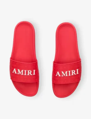 AMIRI MA Quad Rubber Sliders - EUR 46 / 12 UK MEN in RED, additional product view 2