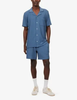 PAIGE Oliver Short-Sleeve Cotton-Blend Shirt detail 2