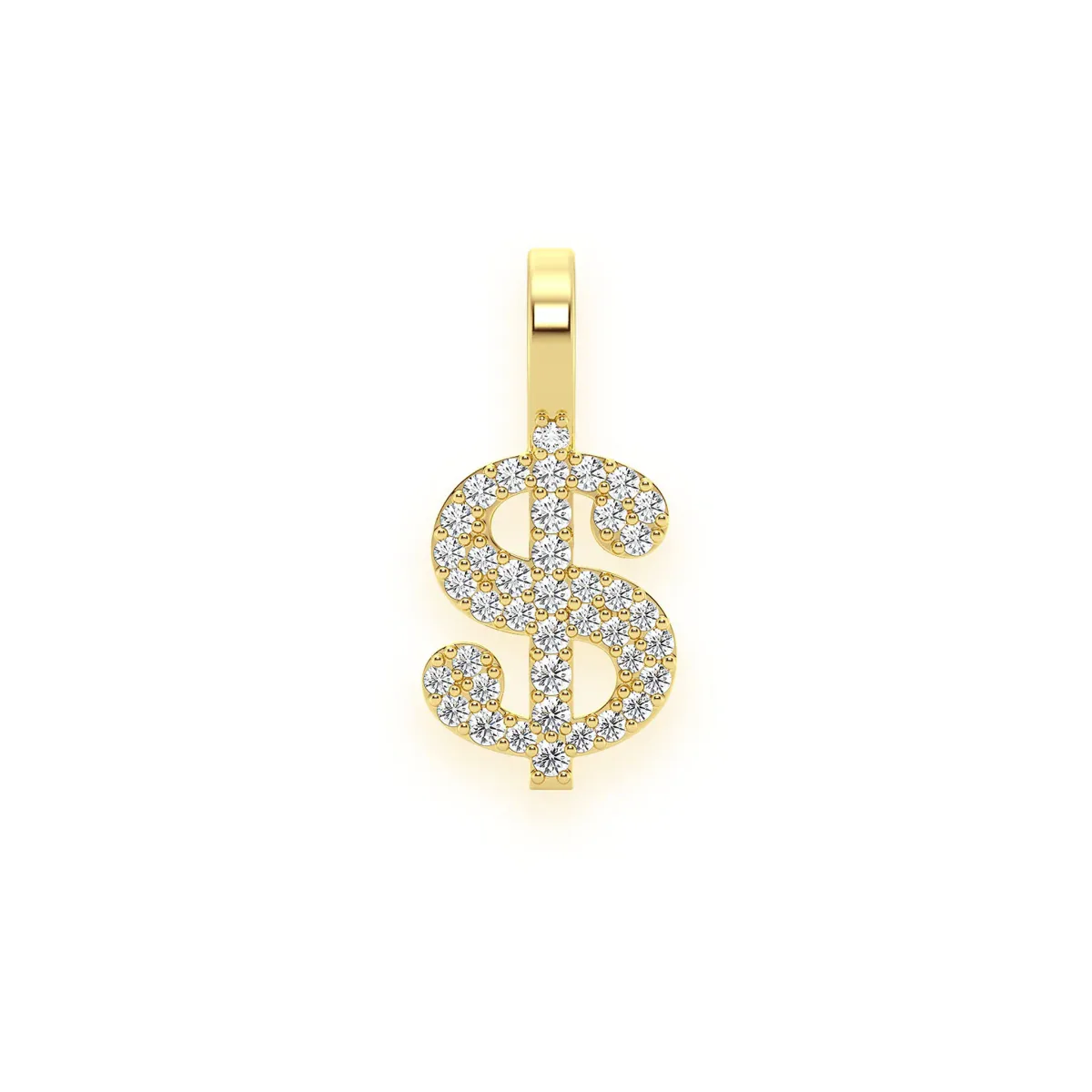 For Him US Dollar Sign Diamond Pendant in 0.20ctw / Yellow Gold / Natural Diamond – Pendant
