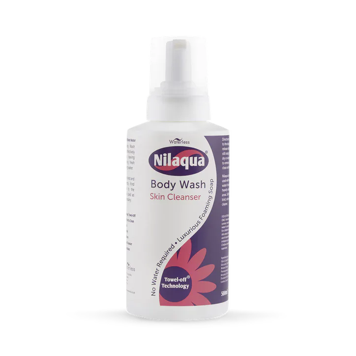Nilaqua Towel Off, Rinse Free Body Wash, Skin Cleansing Foam 500ml