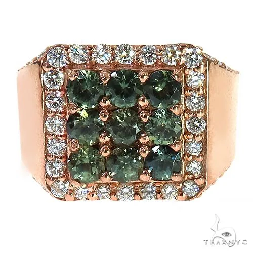 PIA - For Him GEMSTONES Green 3x3 Sapphire Diamond Ring 67337 in Rose / 8 – Ring