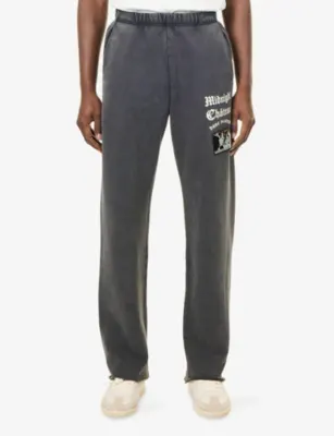DUKE & DEXTER Washed Graphic-Print Cotton Jogging Bottoms detail 3