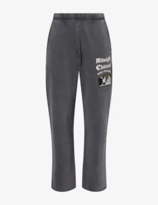 DUKE & DEXTER Washed Graphic-Print Cotton Jogging Bottoms