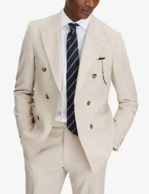REISS Belmont slim-fit stretch woven-blend blazer detail 3