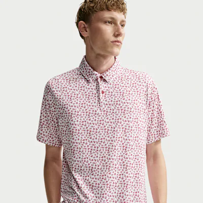 Nike Velocity Men's Dri-FIT Micro-Print Golf Polo - Gym Red/Gym Red/White