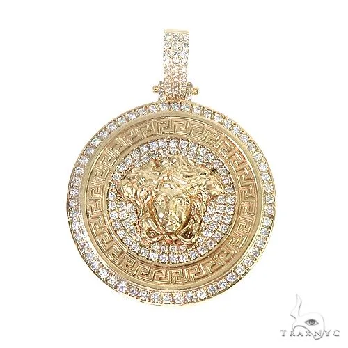 RINA - For Him CUSTOM Custom Made Italian Medusa Head Diamond Round Pendant 66573 in Rose Gold – Pendant
