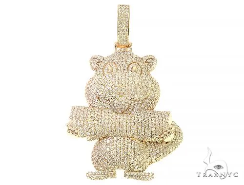RINA - For Him CUSTOM Custom Made Beaver Diamond Pendant 65746 in Rose Gold – Pendant