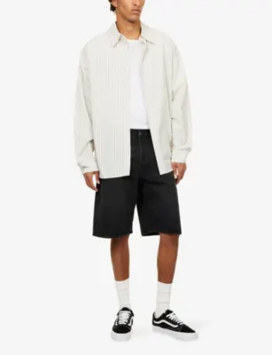 NUDIE JEANS Zeb Mid-Rise Cotton Denim Shorts in Night Dune, additional product view 2