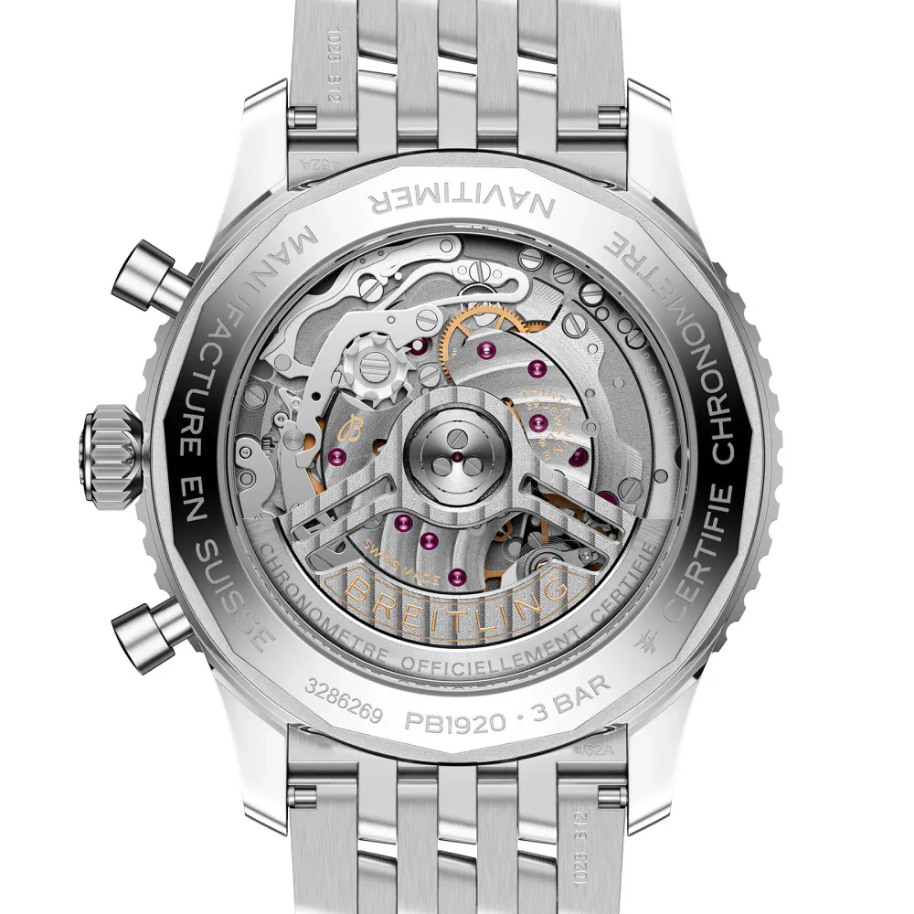 Breitling Navitimer B19 Chronograph Perpetual Calender 43mm Mens Watch Blue detail 2