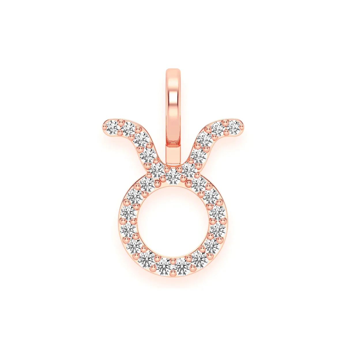 For Him Astrology Zodiac Diamond Pendant in Taurus / Rose Gold / Natural Diamond – Pendant