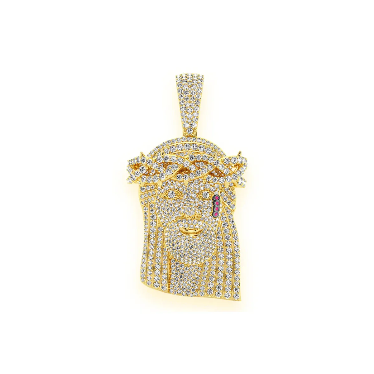 For Him Pavé Jesus Piece in 5.25ctw / Yellow Gold / Natural Diamond – Pendant