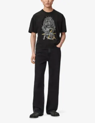 ALLSAINTS Iron Tiger Graphic-Print Cotton T-Shirt detail 2