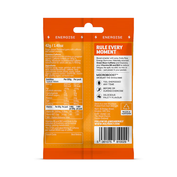 Ruly Energy Gummies Tropical Crush 42g, additional product view 2