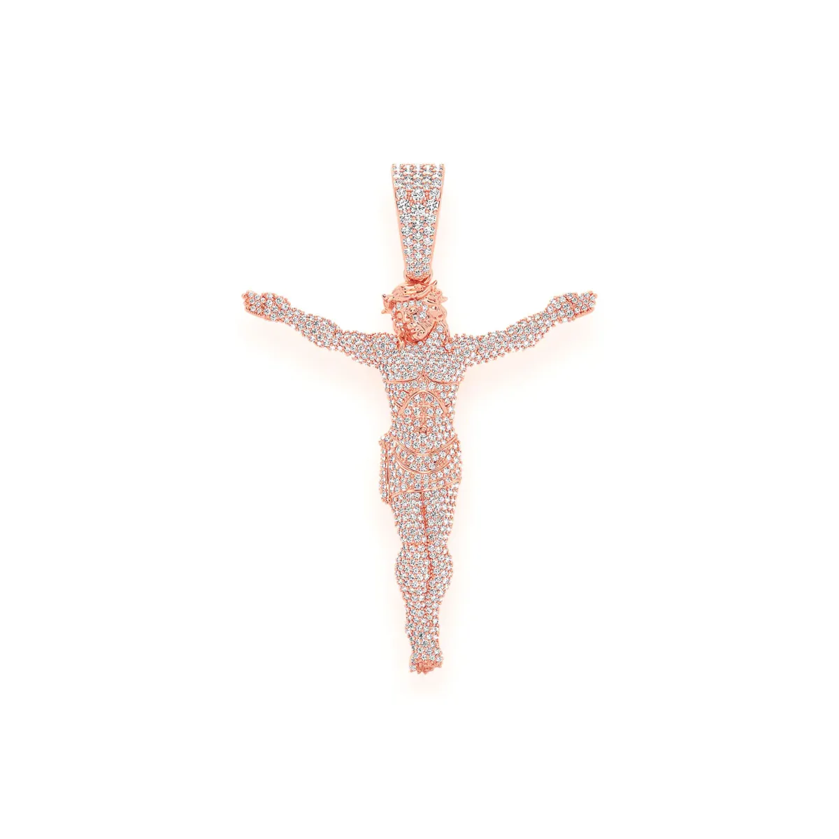 For Him Jesus Crucifix Diamond Pendant in 3.30ctw / Rose Gold / Natural Diamond – Pendant