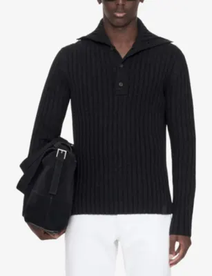 ALLSAINTS Liev Funnel-Neck Wool-Blend Jumper detail 3