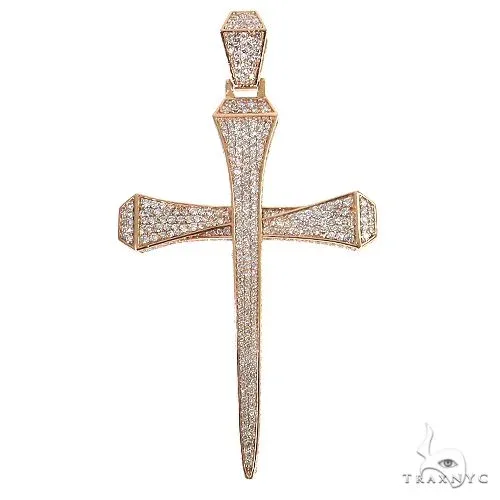 RINA - For Him FACTORY Small Diamond Nail Cross 68773 in Rose Gold – Pendant