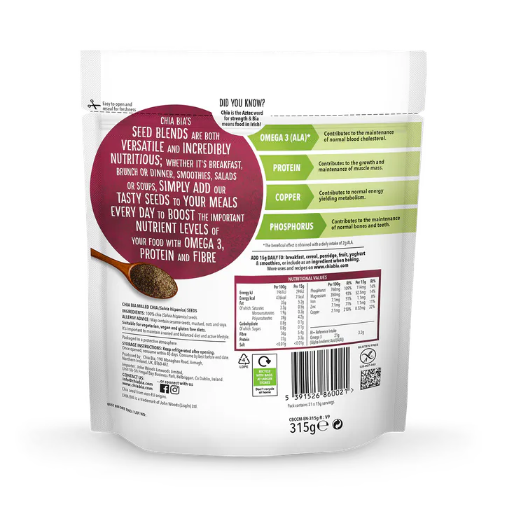 Chia Bia 100% Natural Milled Chia Seed 315g, additional product view 2