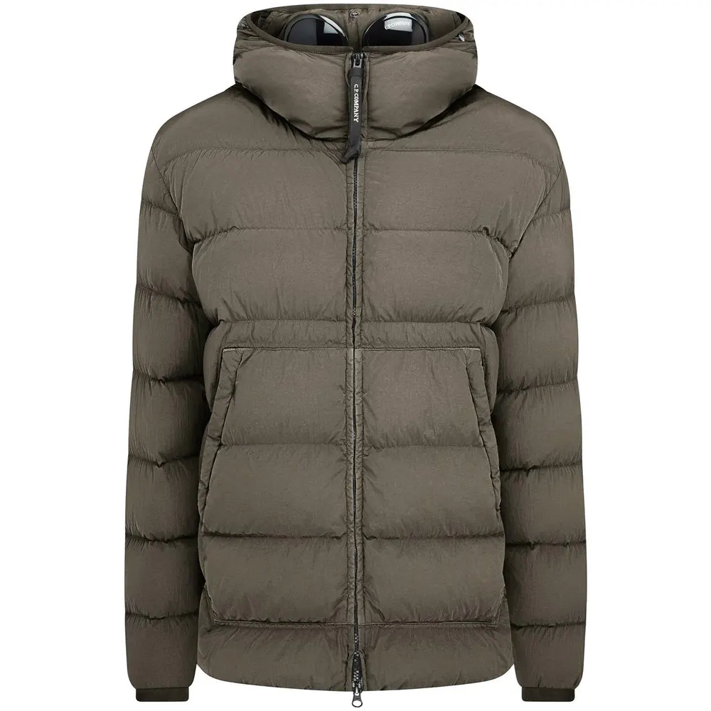 CP Company Men's Chrome-R Goggle Duck Down Long Sleeve Short Puffer Jacket