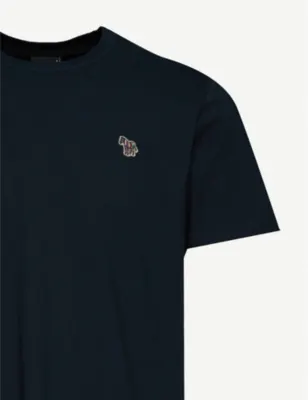 PS BY PAUL SMITH Zebra-embroidered cotton-jersey T-shirt detail 3