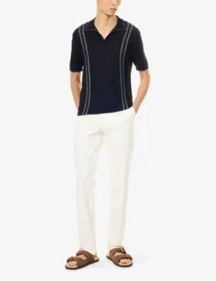 ORLEBAR BROWN Horton Contrast-Stripe Silk-Blend Polo Shirt detail 2