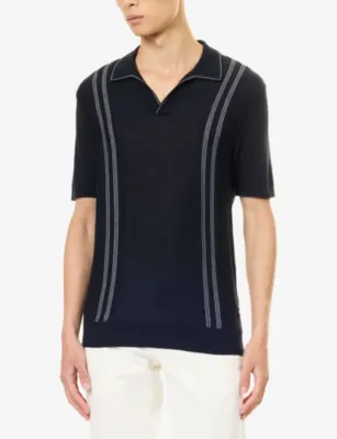 ORLEBAR BROWN Horton Contrast-Stripe Silk-Blend Polo Shirt detail 3