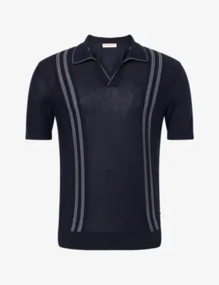 ORLEBAR BROWN Horton Contrast-Stripe Silk-Blend Polo Shirt