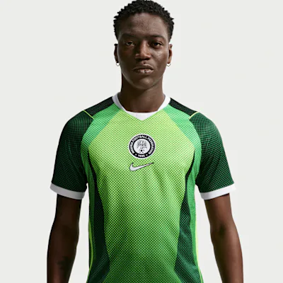 Nike Nigeria 2026 Stadium Home Men's Nike Dri-FIT Football Short-Sleeve Jersey - Pine Green/Electric Green/White
