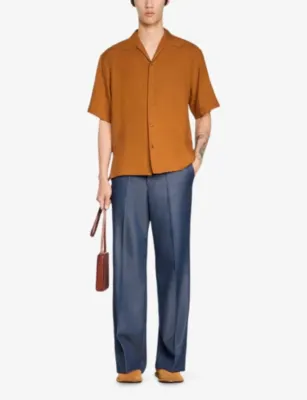 SANDRO Collared Relaxed-Fit Linen Shirt detail 2