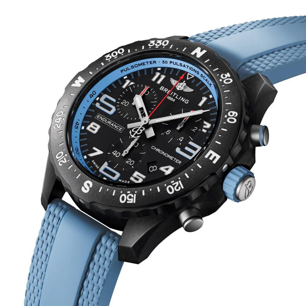 Breitling Endurance Pro 38mm Unisex Watch Blue Rubber detail 3