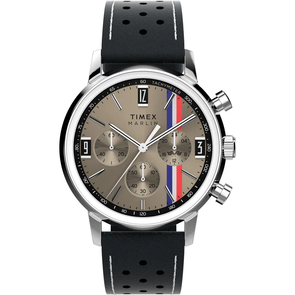 Timex Men's Marlin Analogue Quartz Watch in Brown/Silver – Accessories