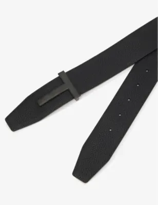 TOM FORD Reversible brand-plaque leather belt - 36 detail 2