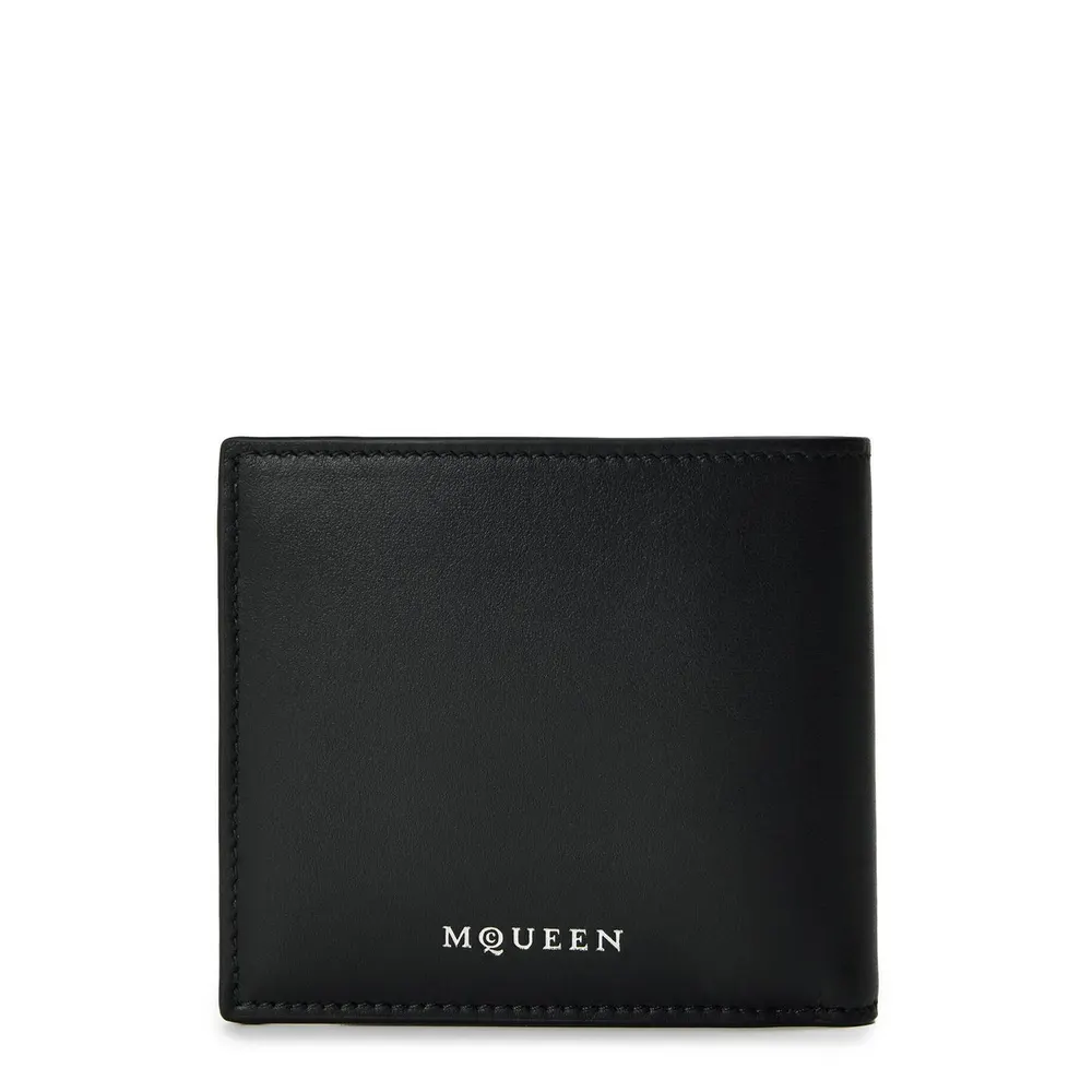 Alexander McQueen Men's Structured Billfold Wallet in Black/Silver, additional product view 2