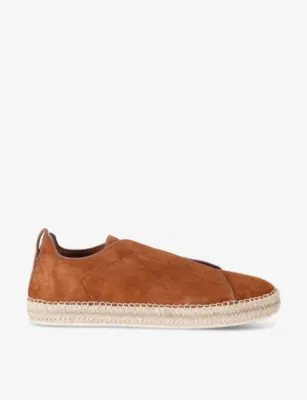 ZEGNA Triple Stitch contrast-sole suede espadrilles - EUR 43 / 9 UK MEN