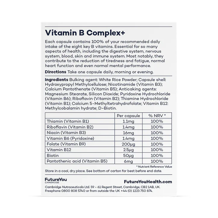 FutureYou Cambridge Vitamin B Complex+ 28 Capsules detail 2