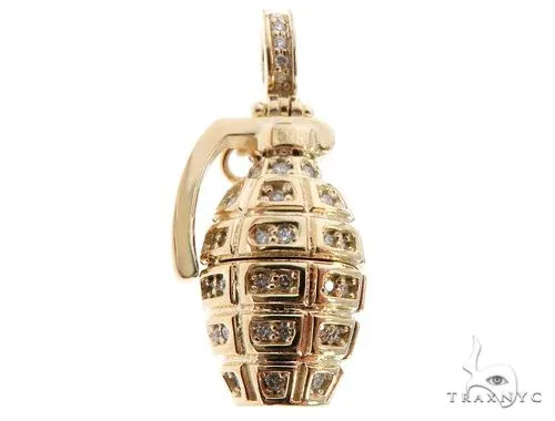 RINA - For Him FACTORY 14k Yellow Gold Diamond Grenade Pendant 64670 in Rose Gold – Pendant