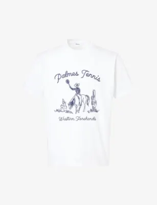 PALMES Western Brand-Embroidered Cotton T-Shirt
