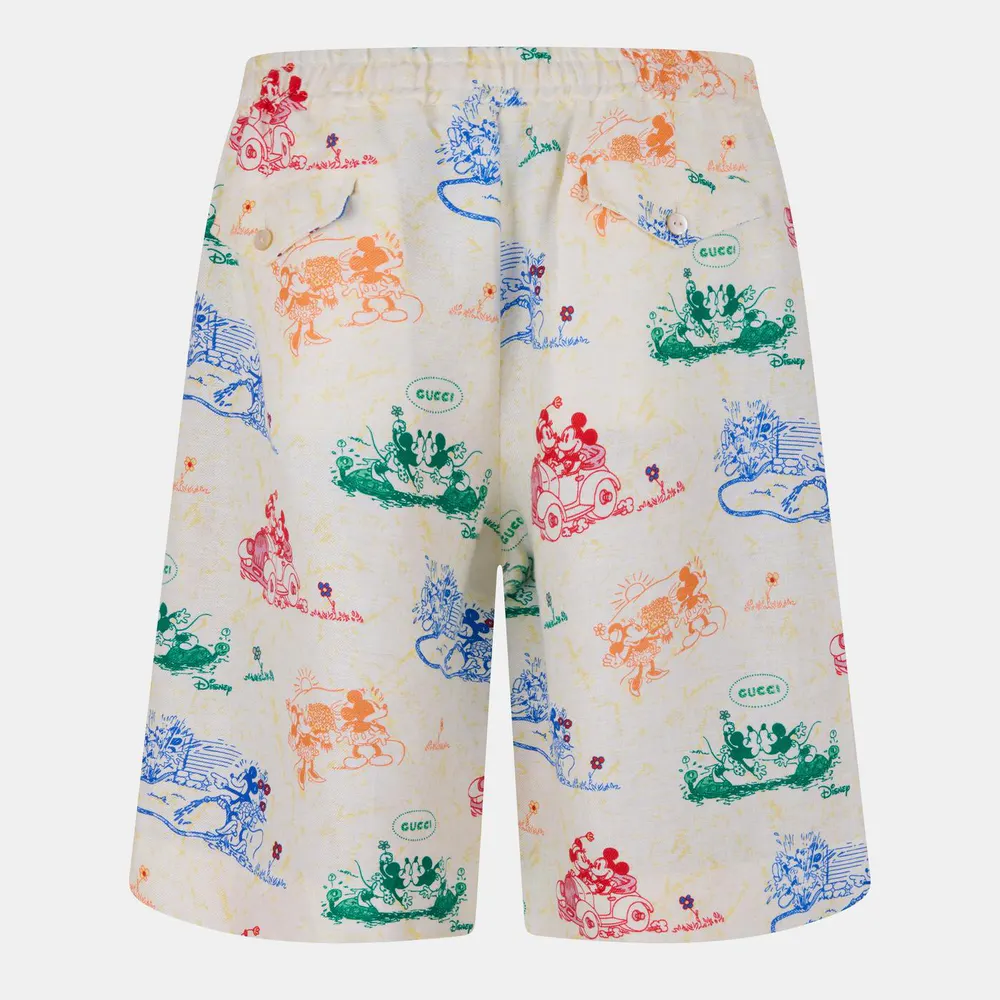Gucci Men's Lightweight Linen Tailored Fit Chino Shorts detail 2