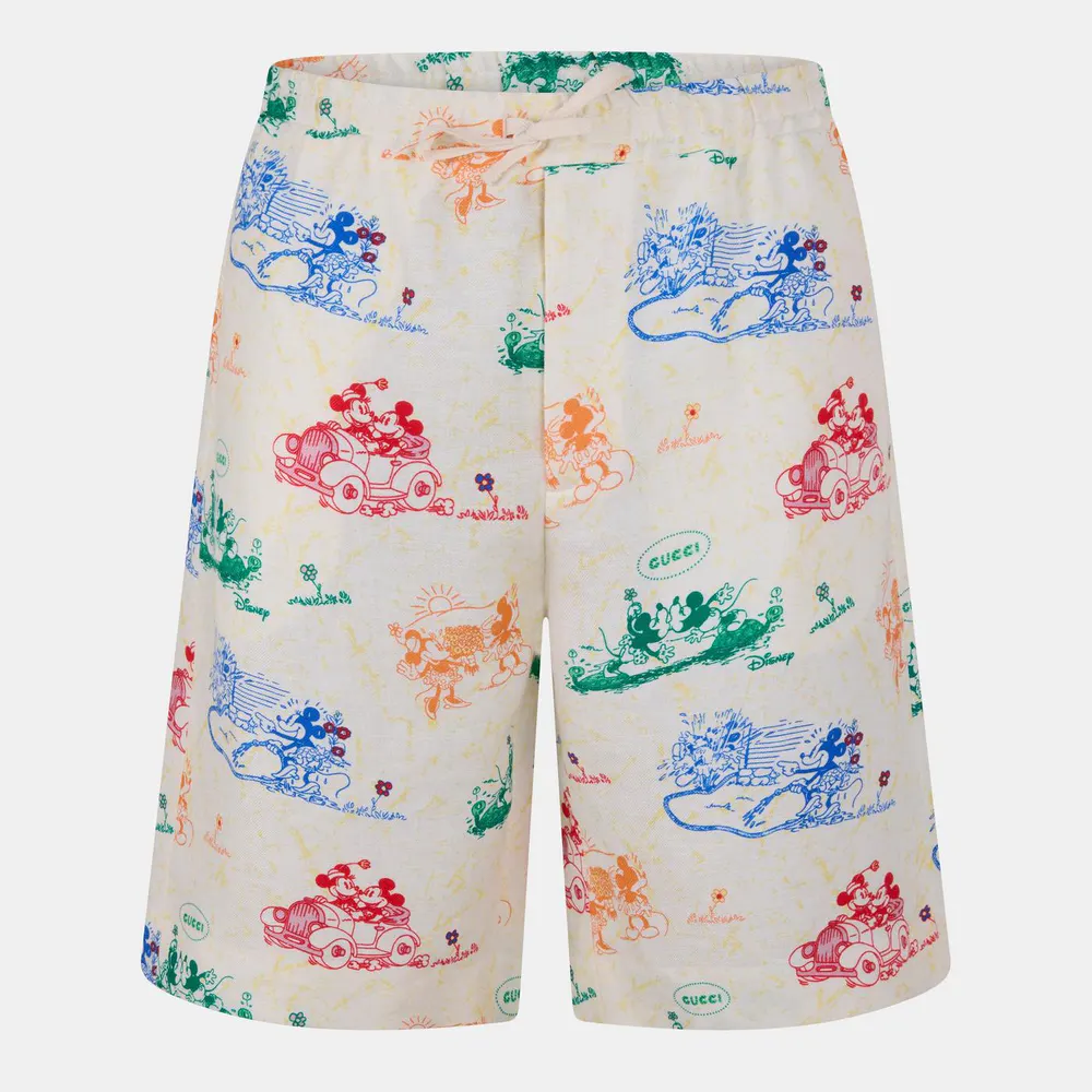 Gucci Men's Lightweight Linen Tailored Fit Chino Shorts