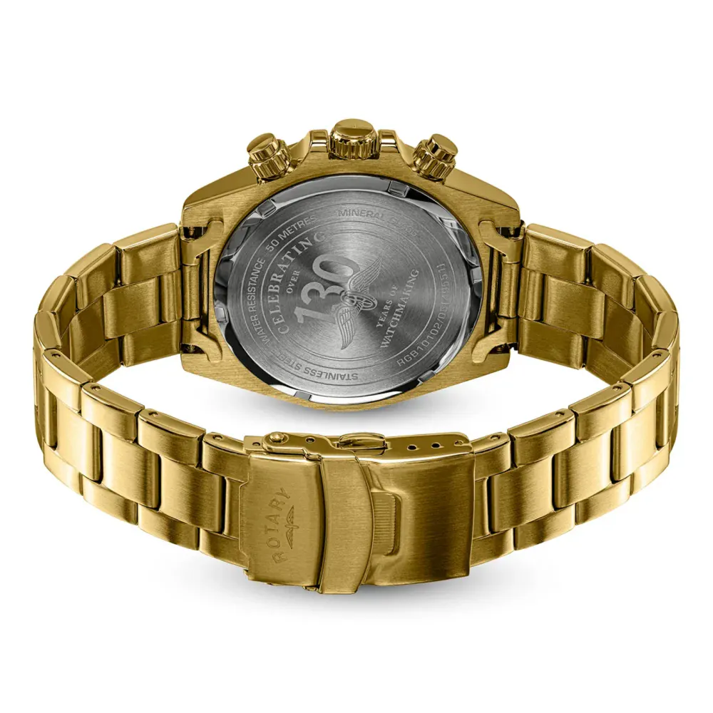 Rotary Sport Chronograph Gold PVD Black 41mm Mens Watch in Black, additional product view 3