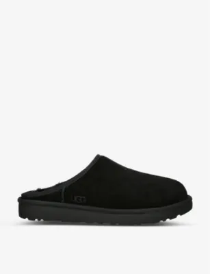 UGG Classic Slip-On suede and shearling slippers - EUR 46 / 12 UK MEN in BLACK – Mens | Casual shoes | Slippers